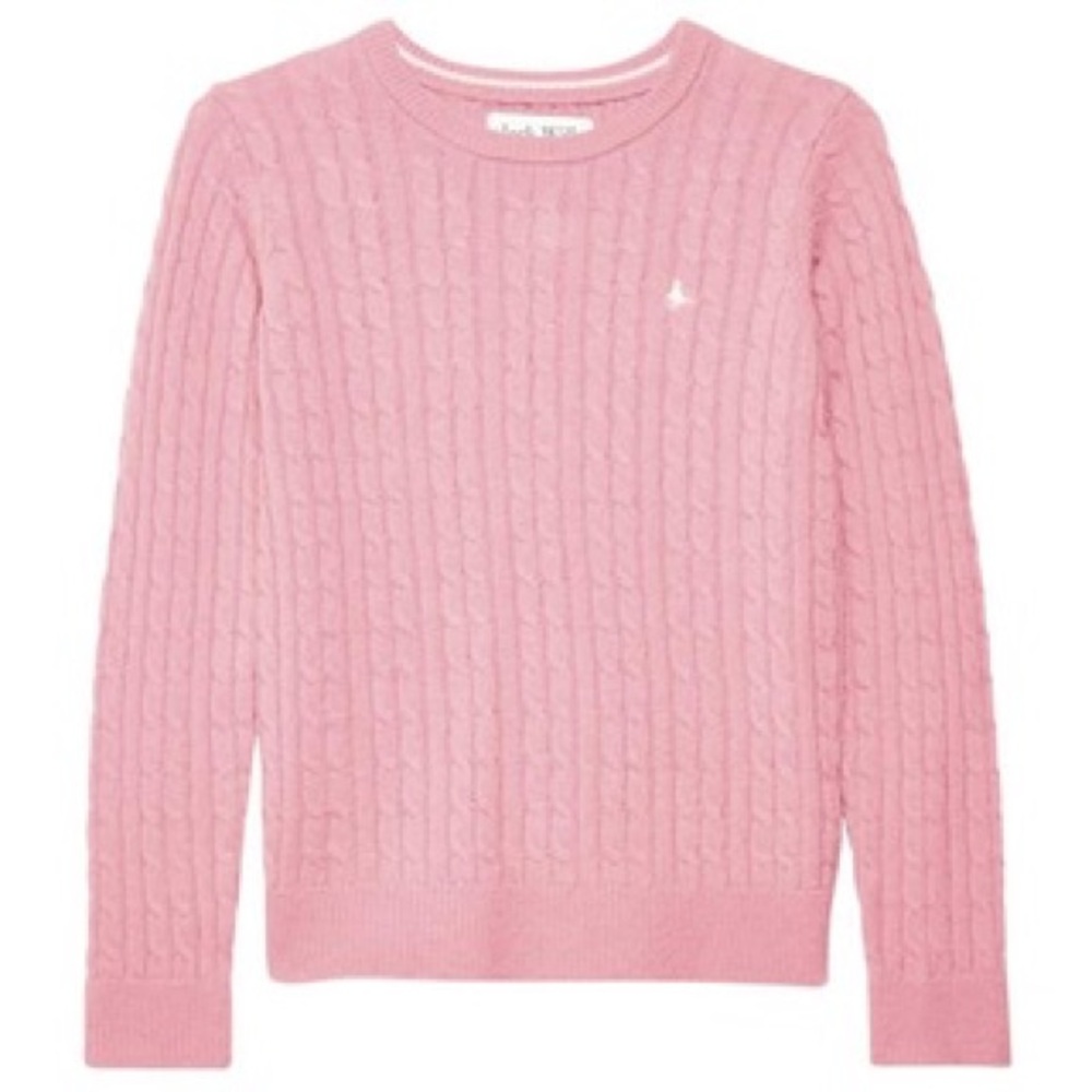 Classic Cable Knit Crewneck Sweater - Pink
